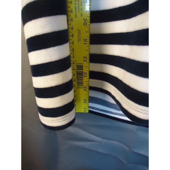 Madewell Striped Velour T-Shirt Dress Size Large Navy/white Short Sleeve - Picture 8 of 9
